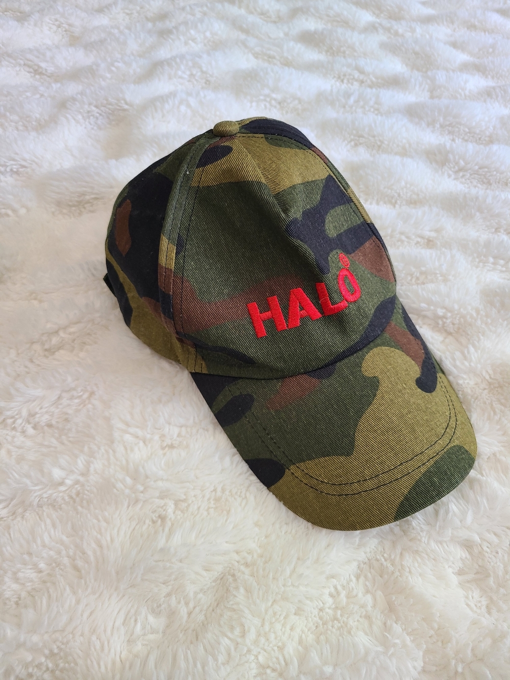 Halo Camouflage Cap with Red Logo